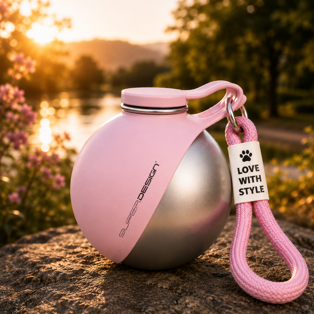 Pink Meonix HydroSphere hydration bottle with ergonomic design and secure lid for sports and everyday use